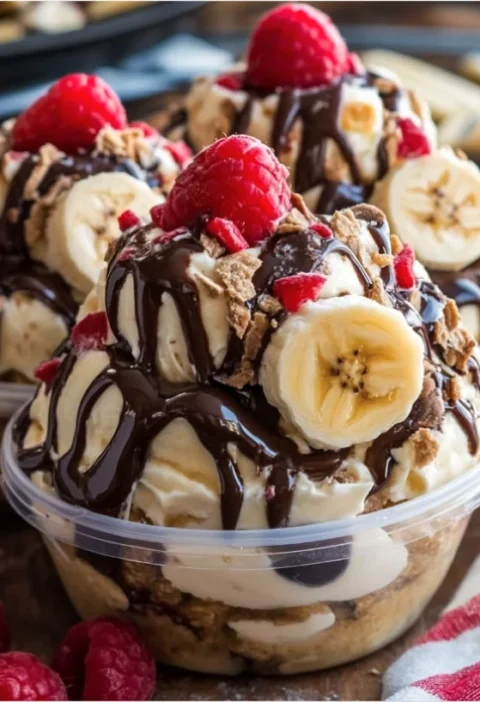 homemade no-bake banana split cheesecake bites