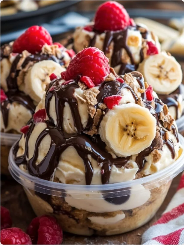 homemade no-bake banana split cheesecake bites