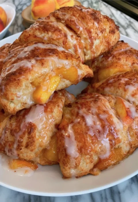 Peach Scones with Glaze