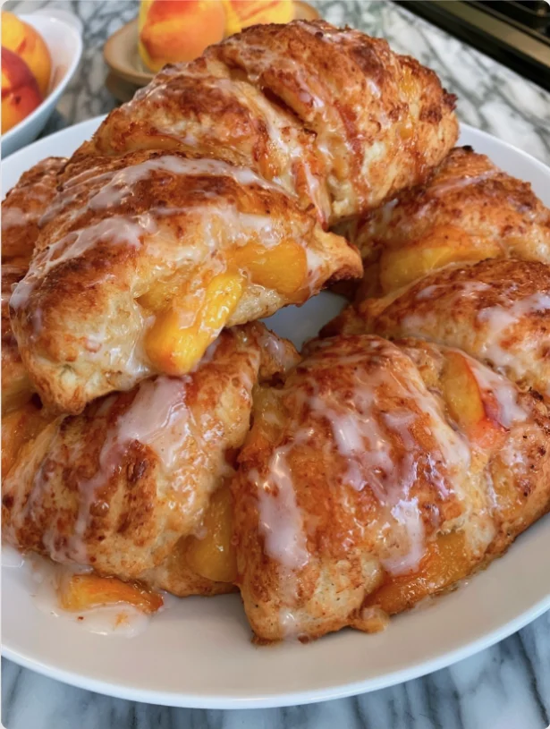 Peach Scones with Glaze