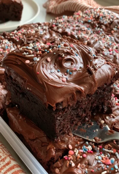 Funfetti Topped Chewy Chocolate Brownie Bars