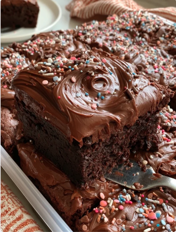 Funfetti Topped Chewy Chocolate Brownie Bars