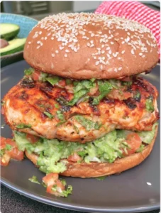 Grilled Chicken Burger with Avocado Salsa