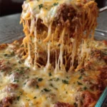 Garlic Butter Beef Spaghetti in Cheddar Cream Sauce