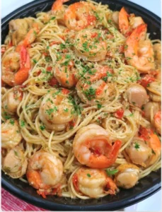 Light Seafood Pasta in White Wine Sauce