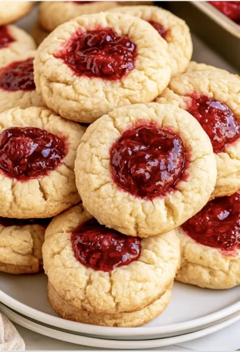 Raspberry Thumbprint Cookies