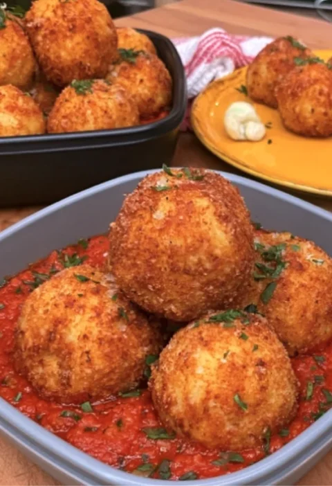 Summer Arancini with Marinara Dip