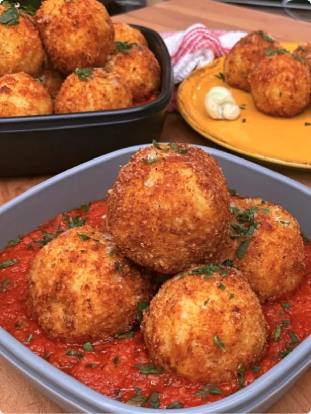 Summer Arancini with Marinara Dip