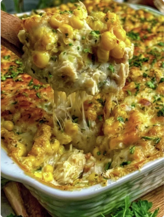 Cheesy & Zesty Street Corn Chicken Casserole