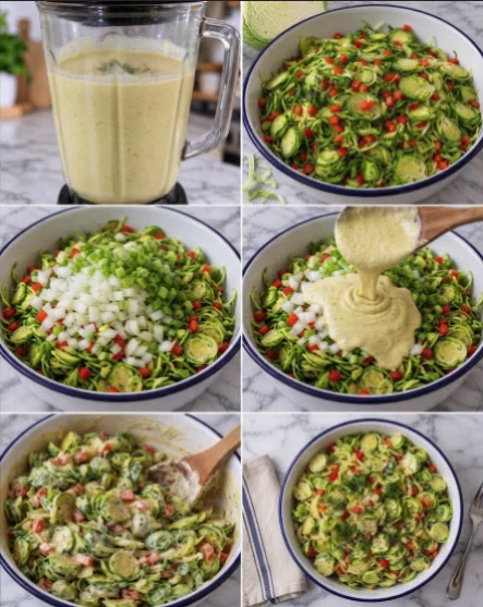 Creamy Shredded Brussels Sprout Salad